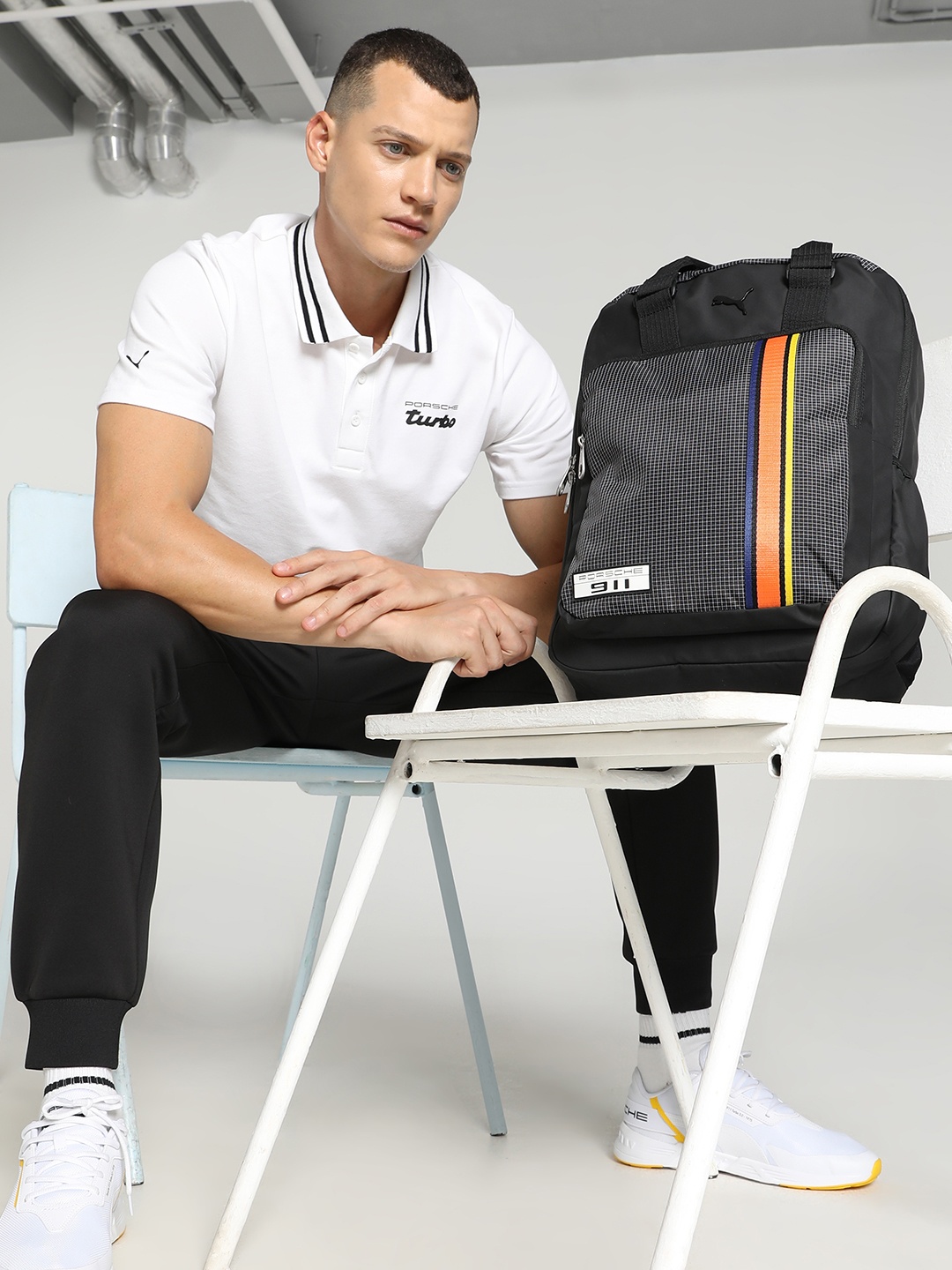 

Puma Unisex Black & Grey Colourblocked Backpack