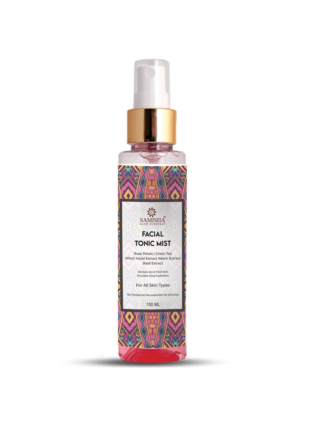 

SAMISHA Pink Organic Facial Tonic Mist Rose Water Natural Toner Spray