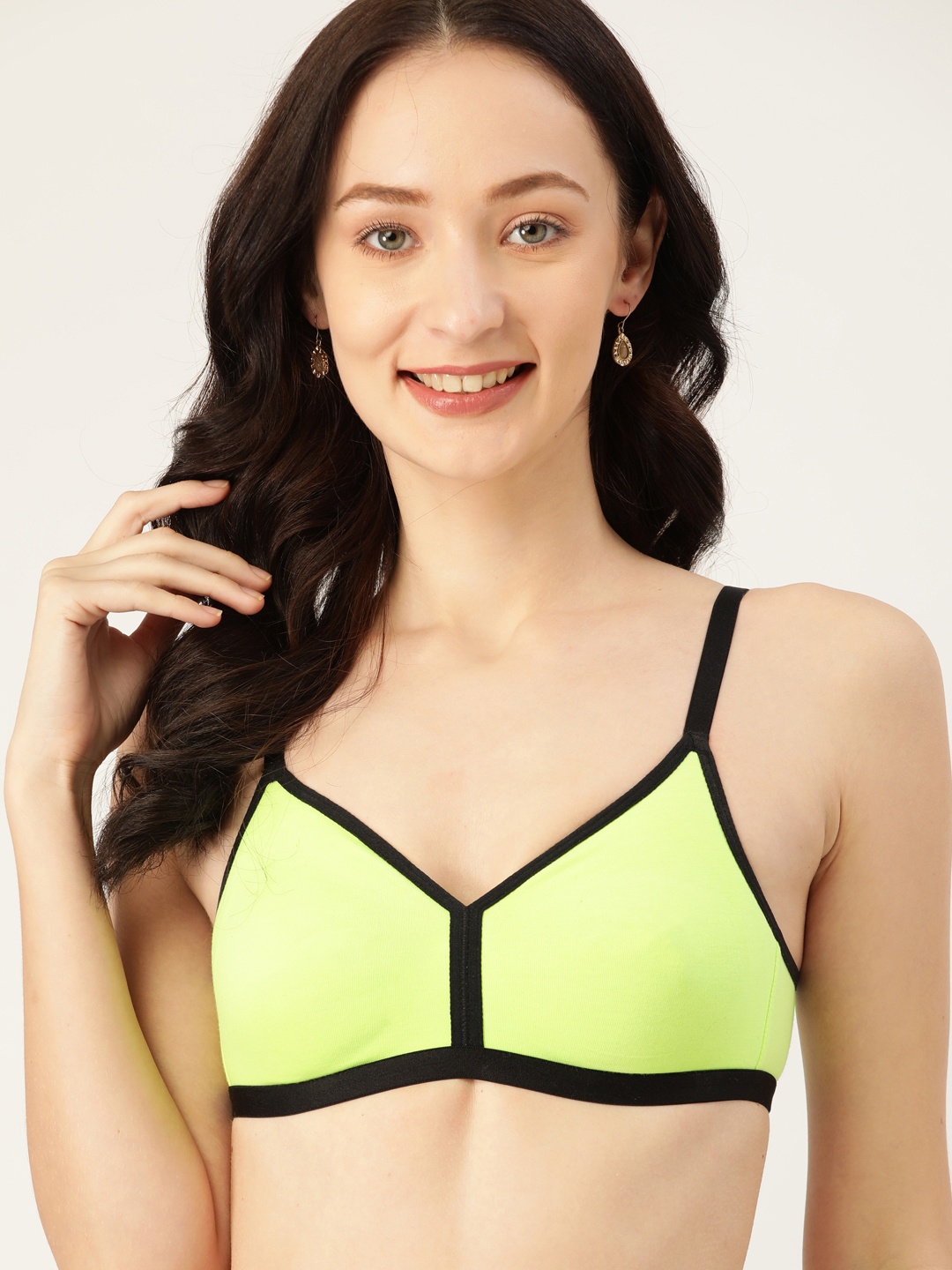 

DressBerry Green & Black Everyday Bra-Medium Coverage Non-Wired