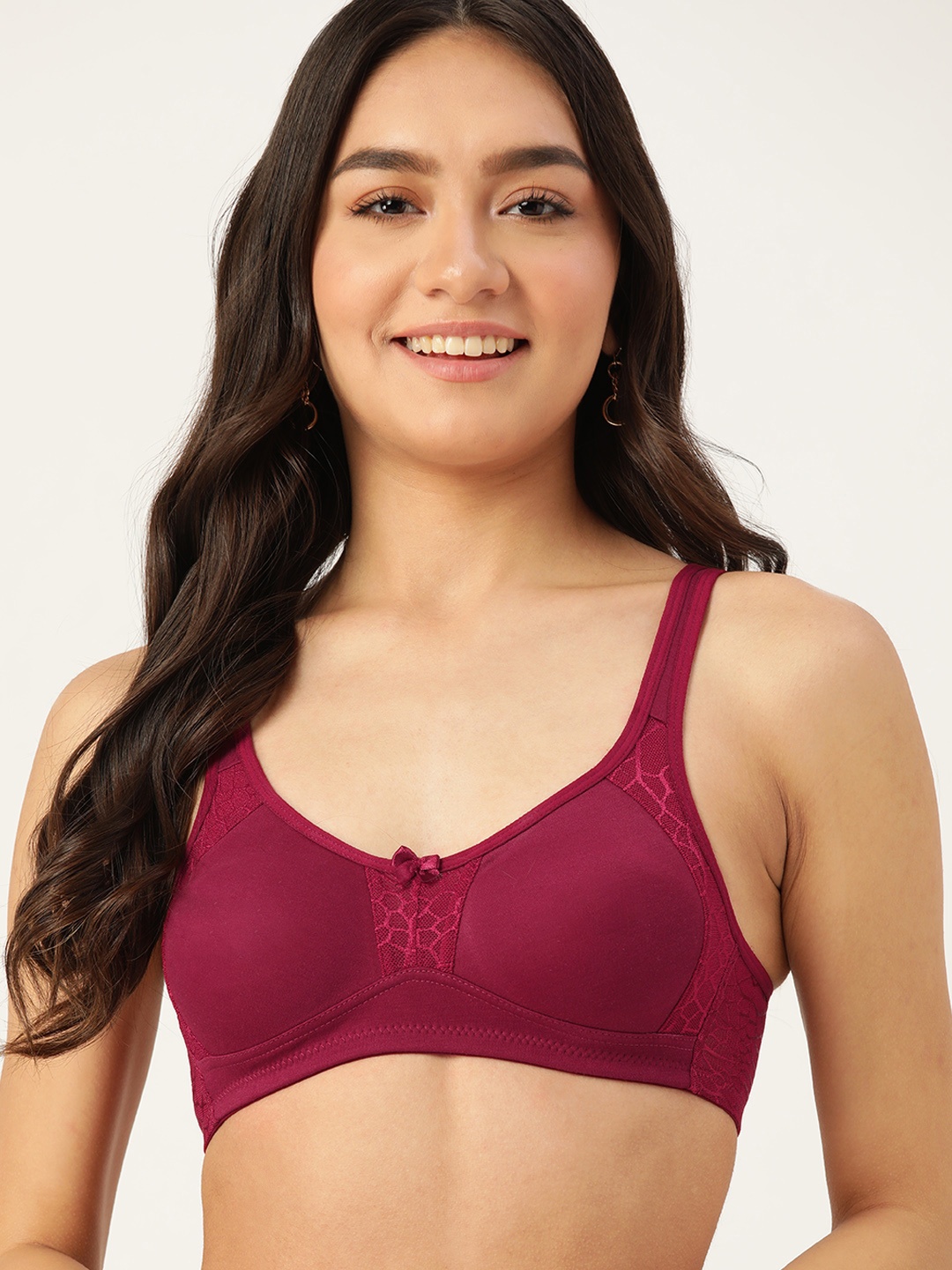 

DressBerry Burgundy Solid Non-Padded Everyday Lace Bra PM-DB-NWNP-17-MEDIVIAL BLUE