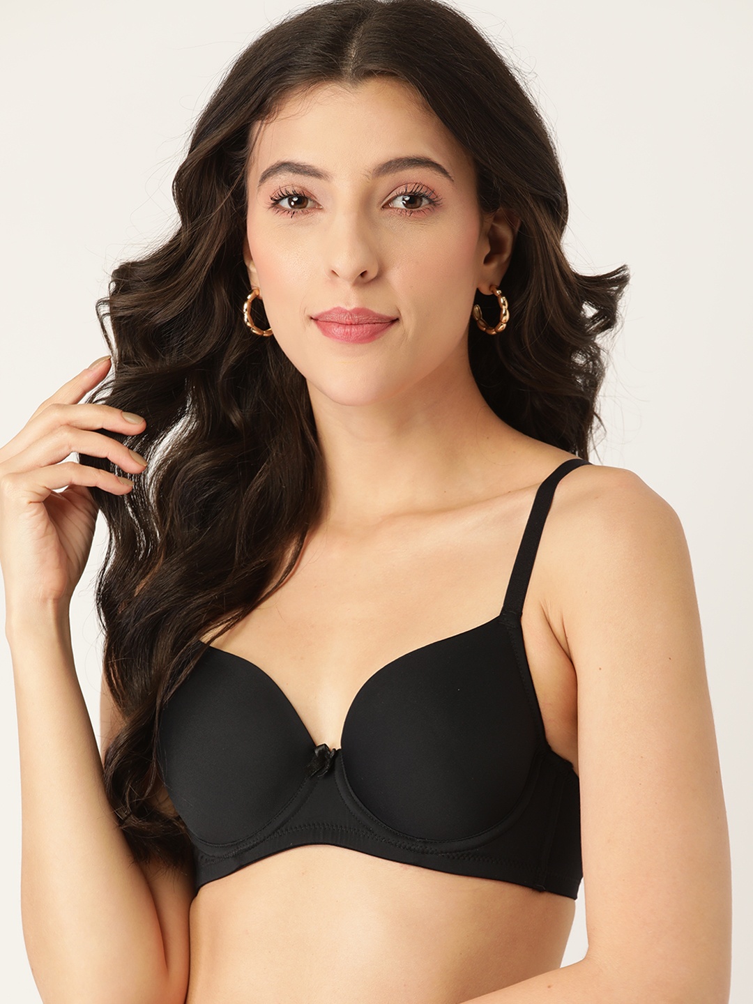 

DressBerry Black Solid Underwired Lightly Padded Bra