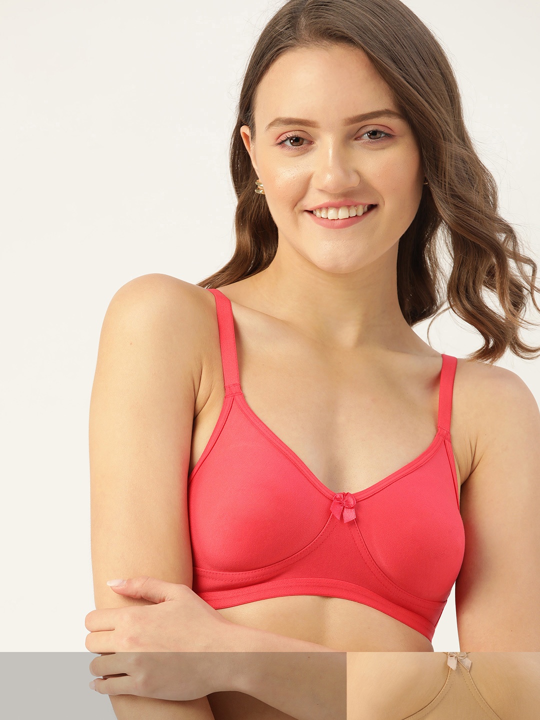 

DressBerry Pack Of 2 Solid T-shirt Bras, Pink