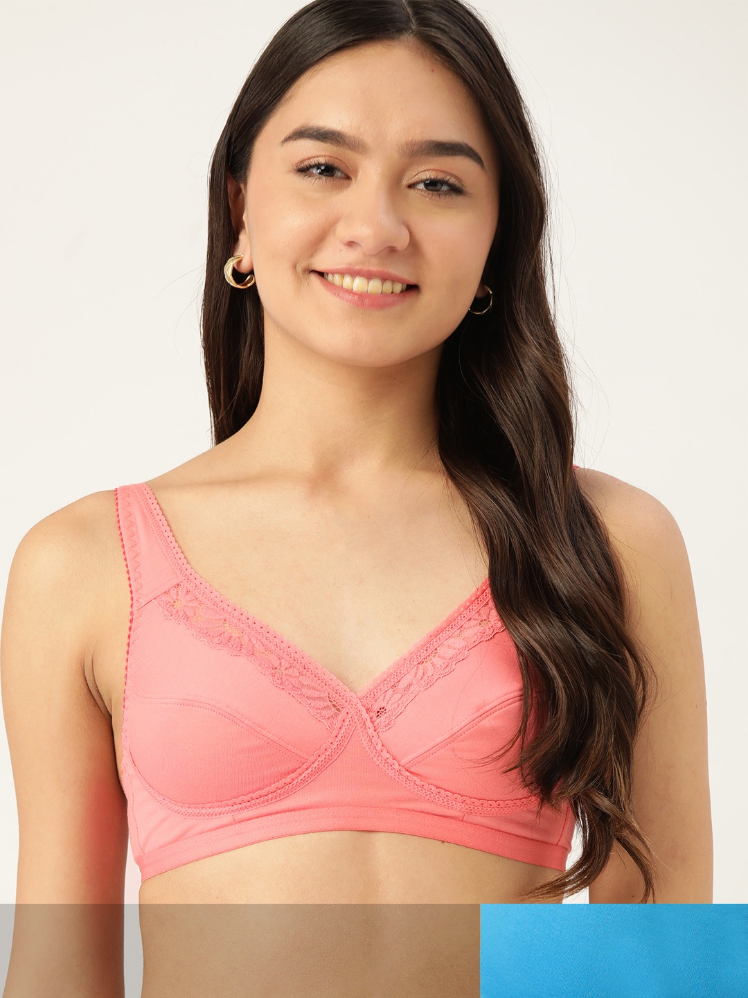 

DressBerry Pack of 2 Solid Everyday Bras, Blue