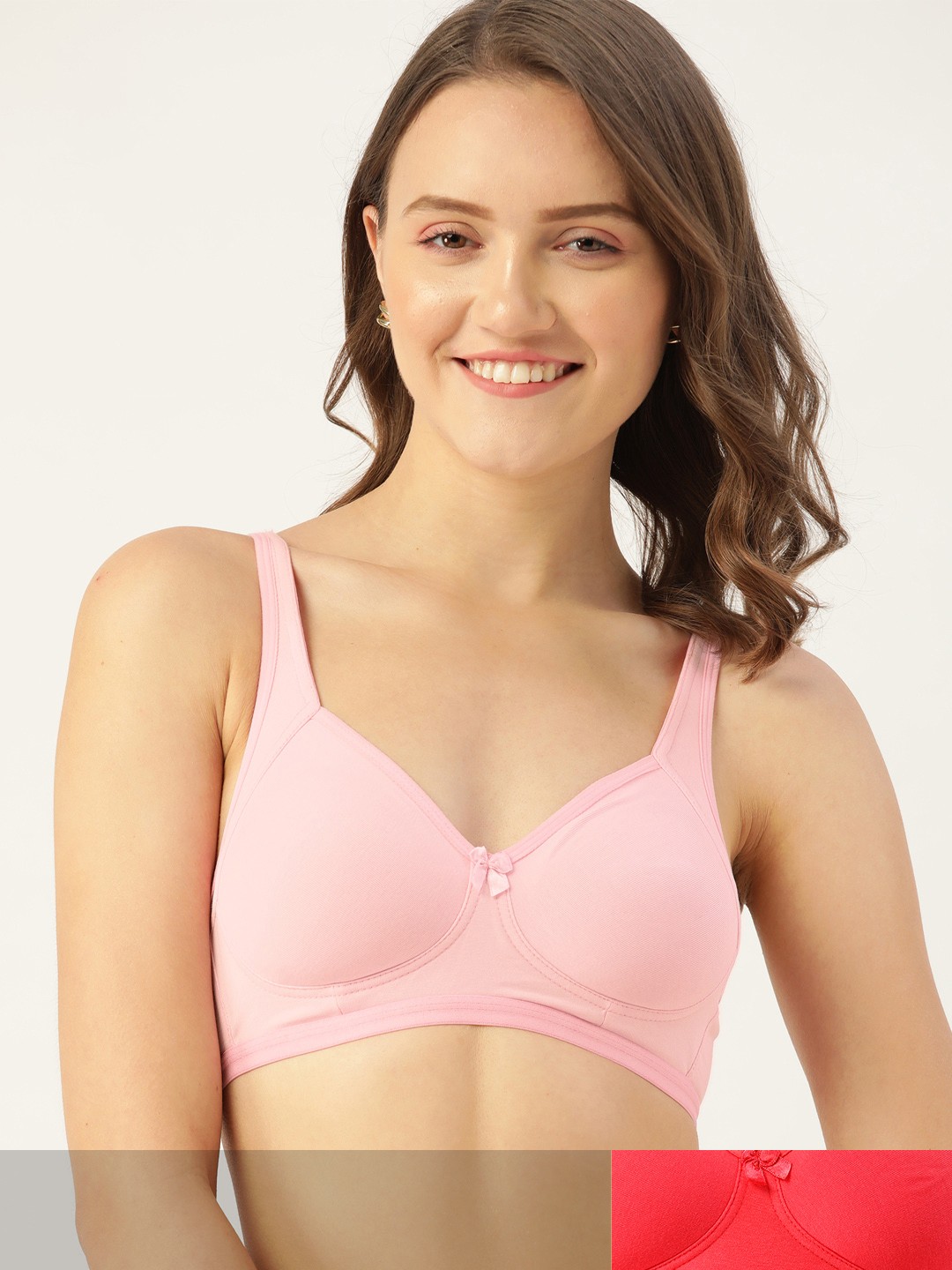 

DressBerry Pack Of 2 Solid T-shirt Bras, Pink