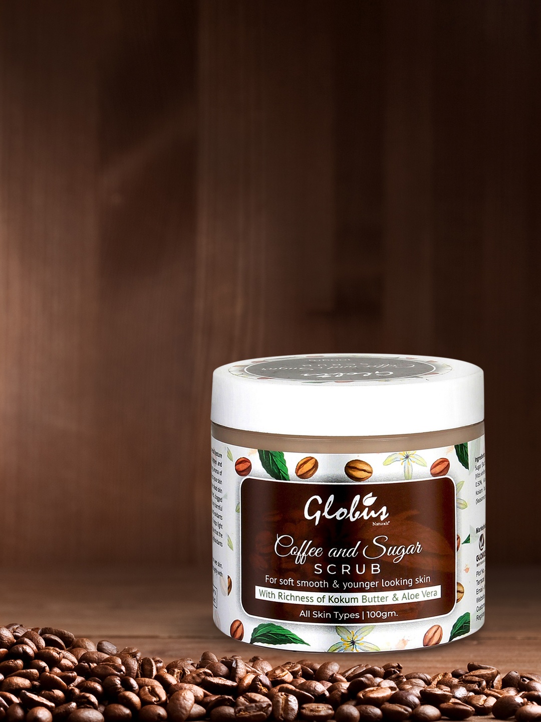 

Globus Naturals 100gm Anti-Tan Detoxifying Coffee and Sugar Scrub, Coffee brown