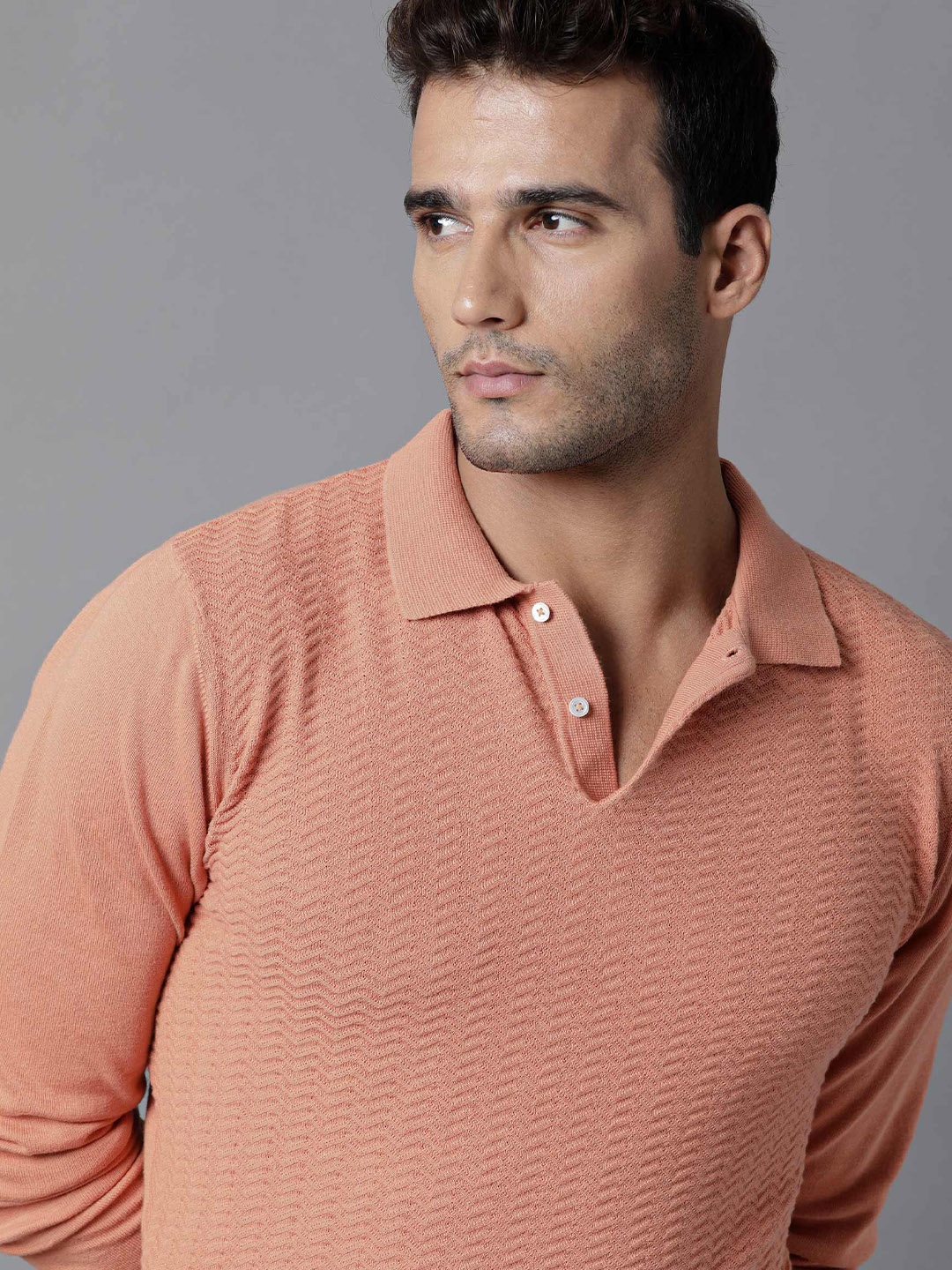 

RARE RABBIT Men Present Regular Fit Chevron Pullover, Orange