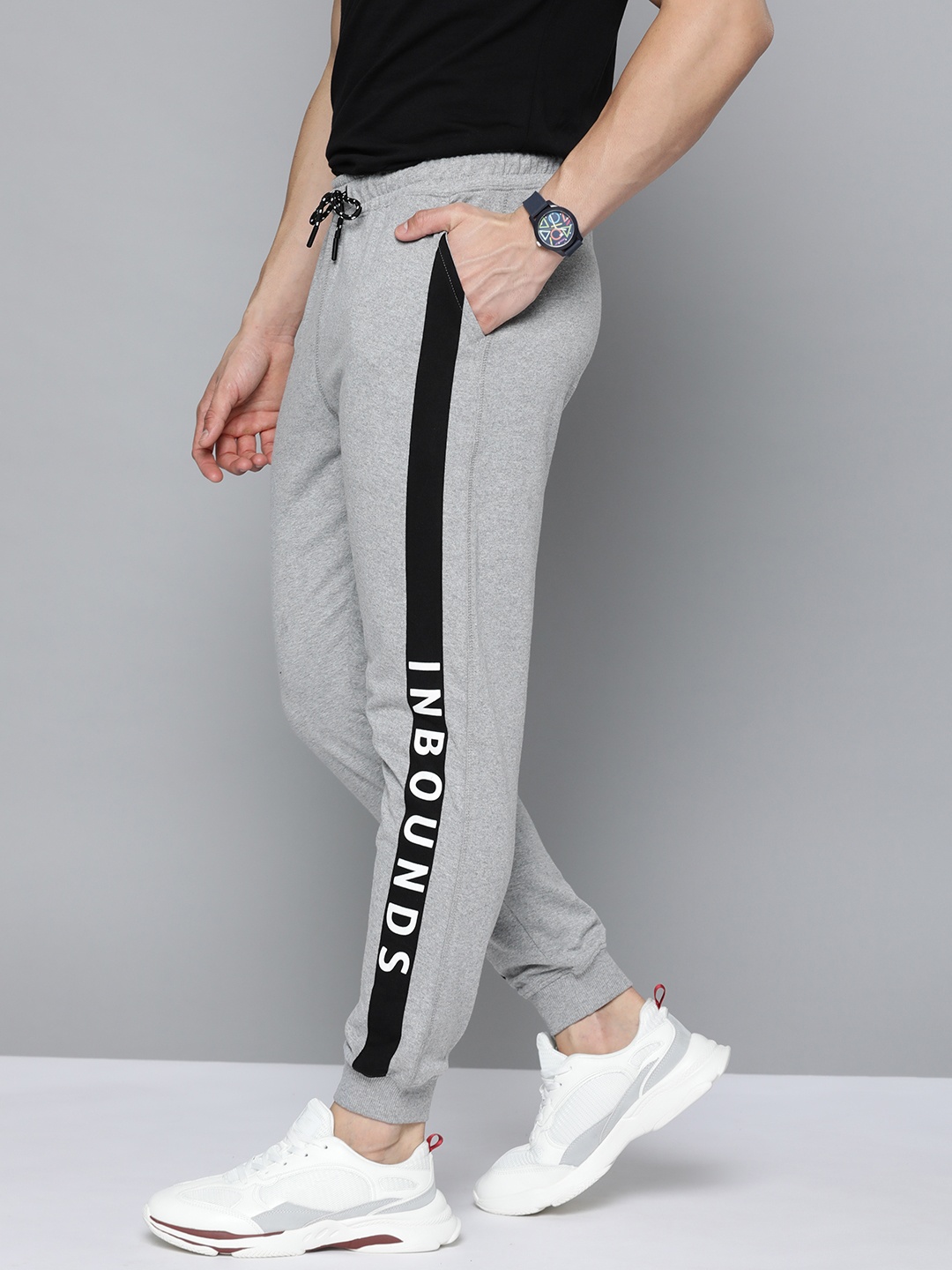 

Harvard Men Grey Melange Side Striped Joggers