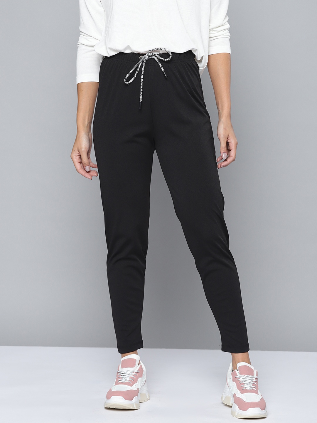 

Harvard Women Black Solid High-Rise Track Pants