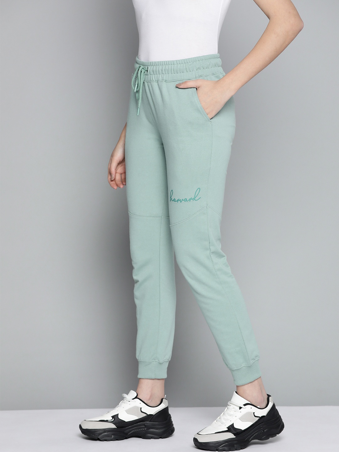 

Harvard Women Blue Solid Regular Fit Track Pants