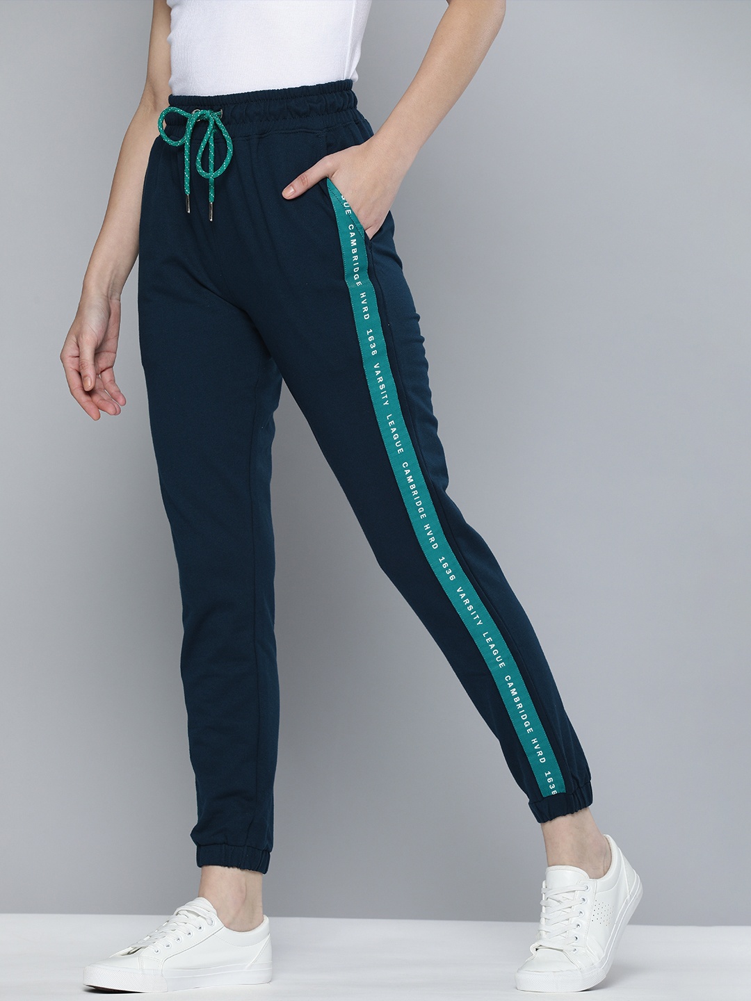 

Harvard Women Navy Blue Embroidered Joggers