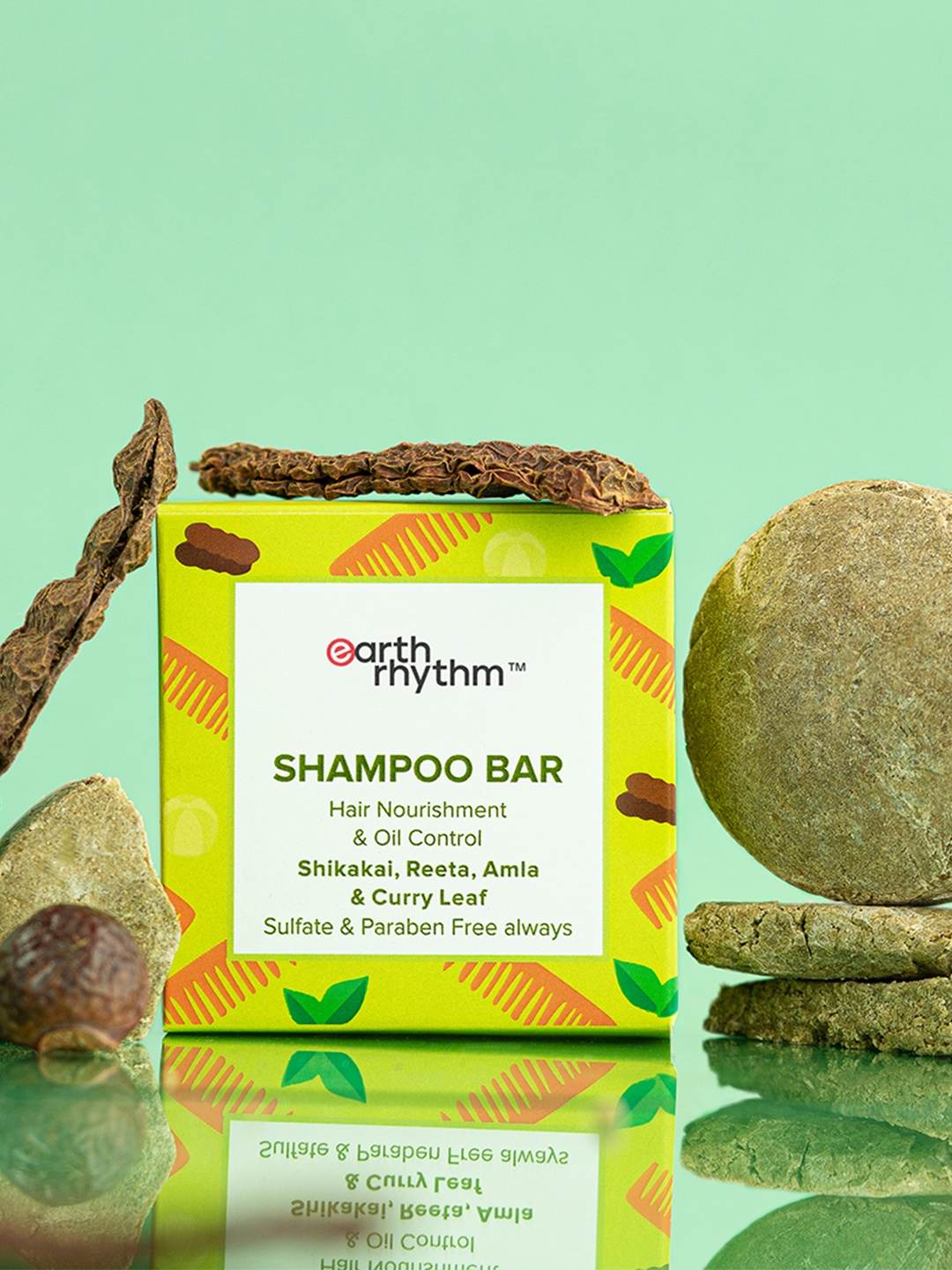 

Earth Rhythm Shikakai Shampoo Bar 80 g, Brown