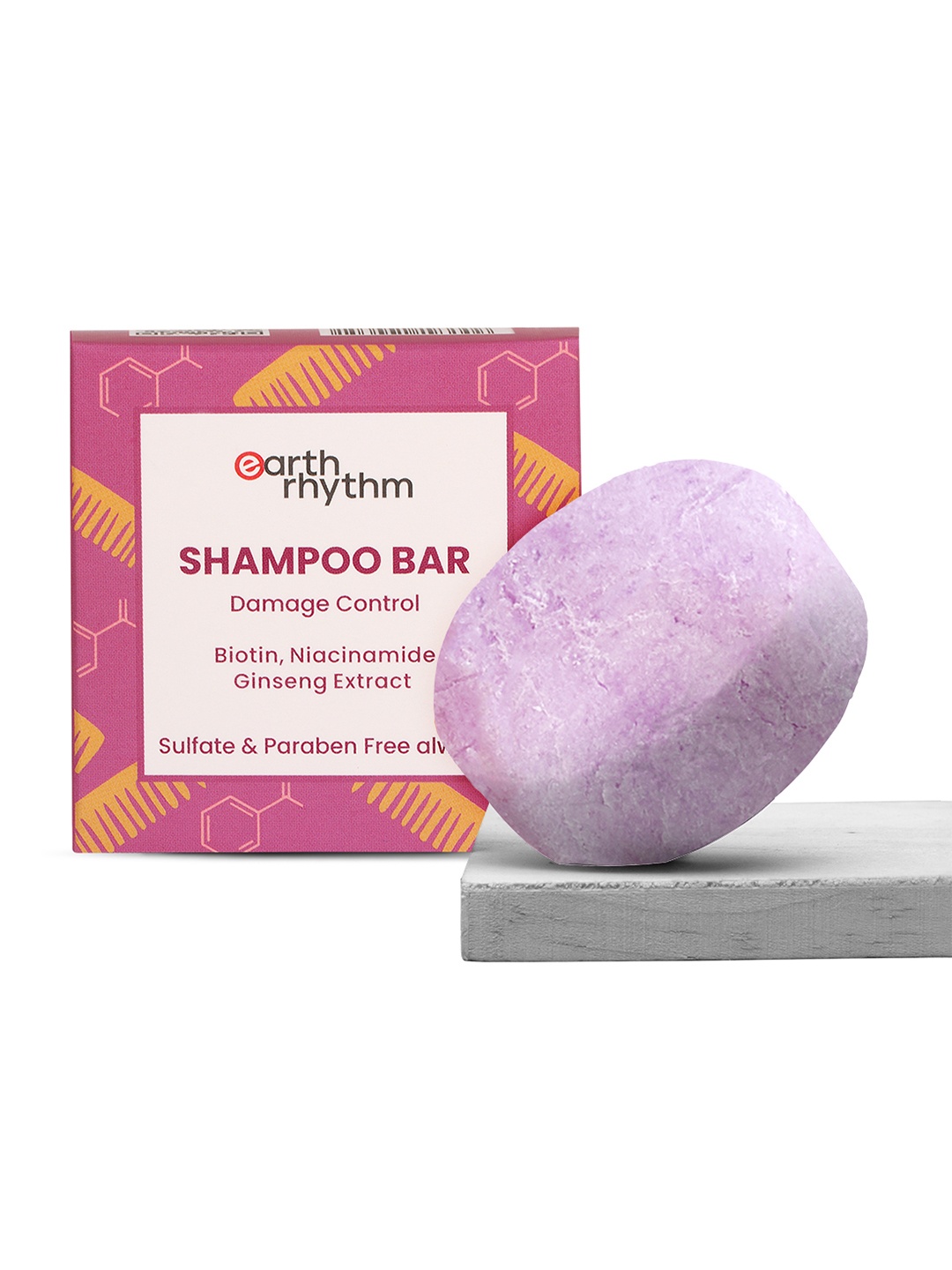 

Earth Rhythm Biotin Niacinamide Ginseng Extract Shampoo Bar 80gm, Purple