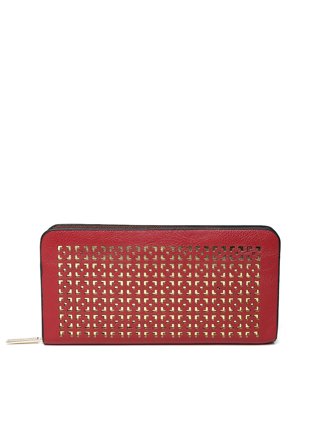 

Lino Perros Women Red Cut-Out Zip-Around Wallet