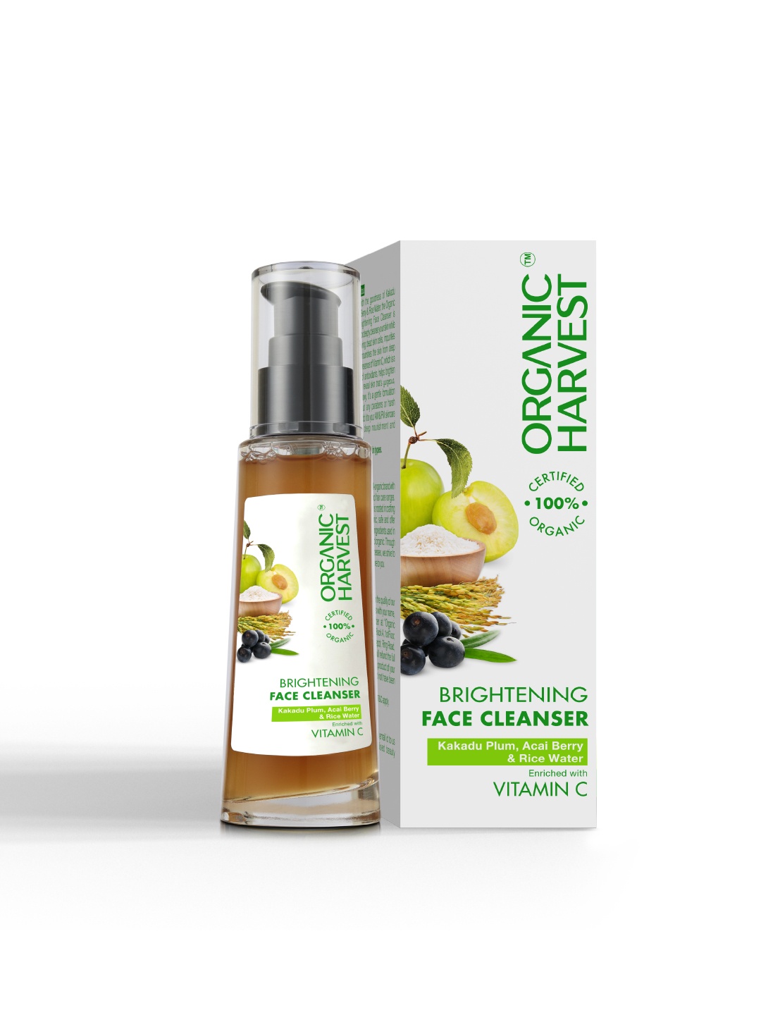 

Organic Harvest Brightening Face Cleanser with Kakadu Plum & Rice Water, Orange