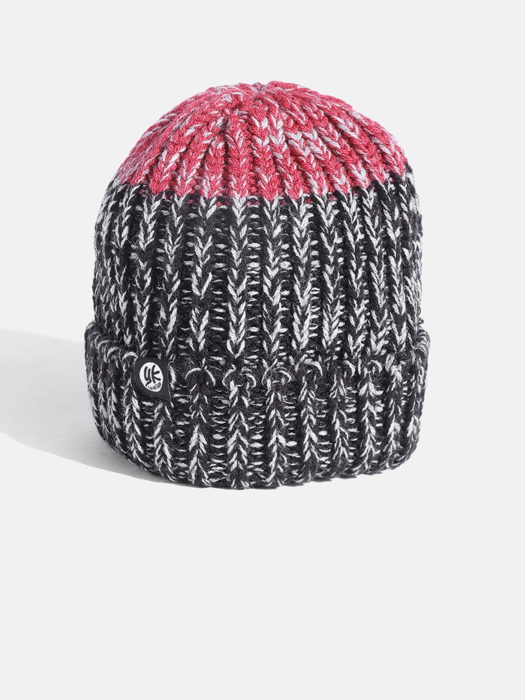 

YK Kids Black & Red Colourblocked Beanie
