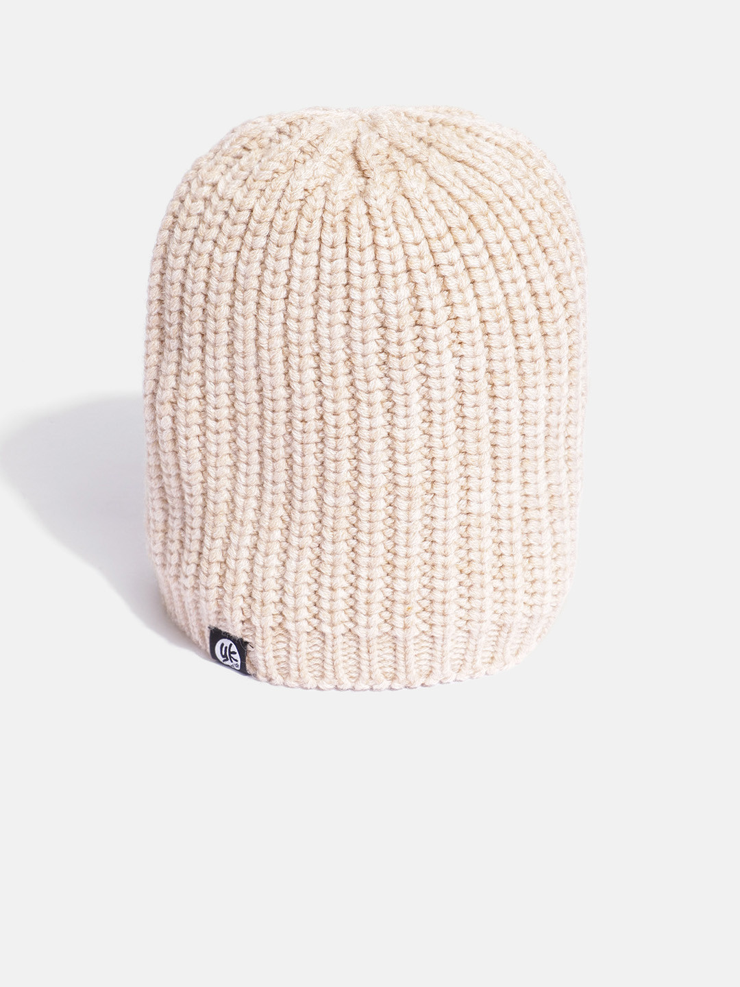 

YK Kids Beige Self-Striped Beanie