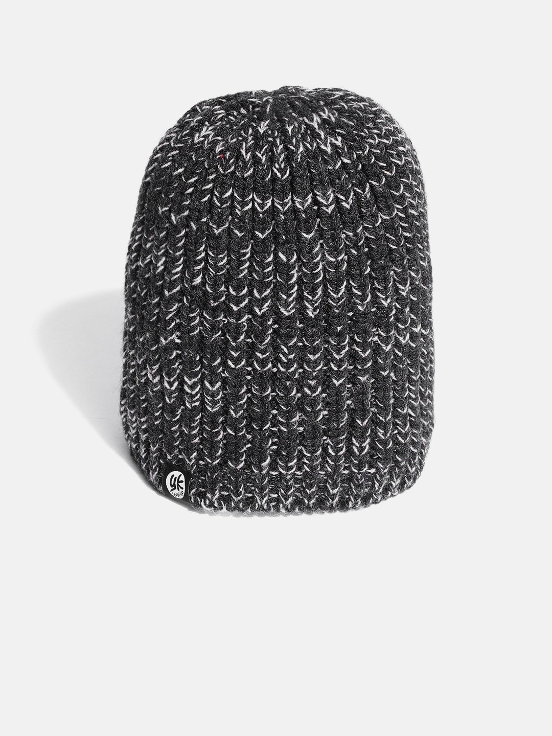 

YK Kids Black & Grey Self-Design Beanie
