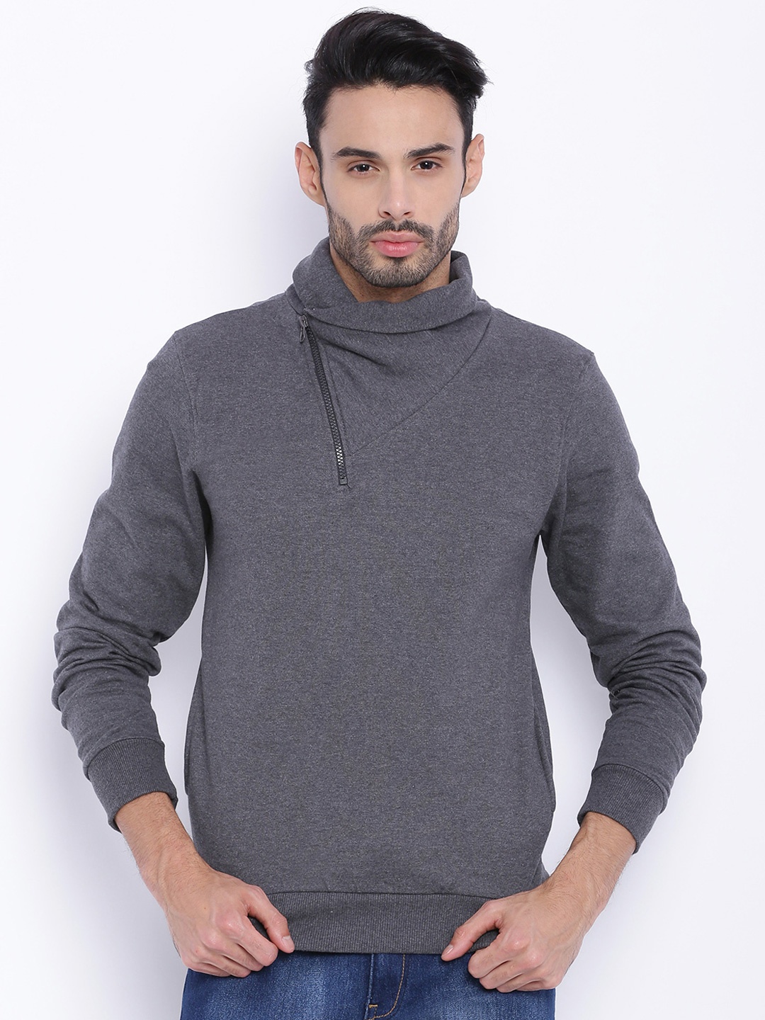 

Campus Sutra Grey Sweatshirt