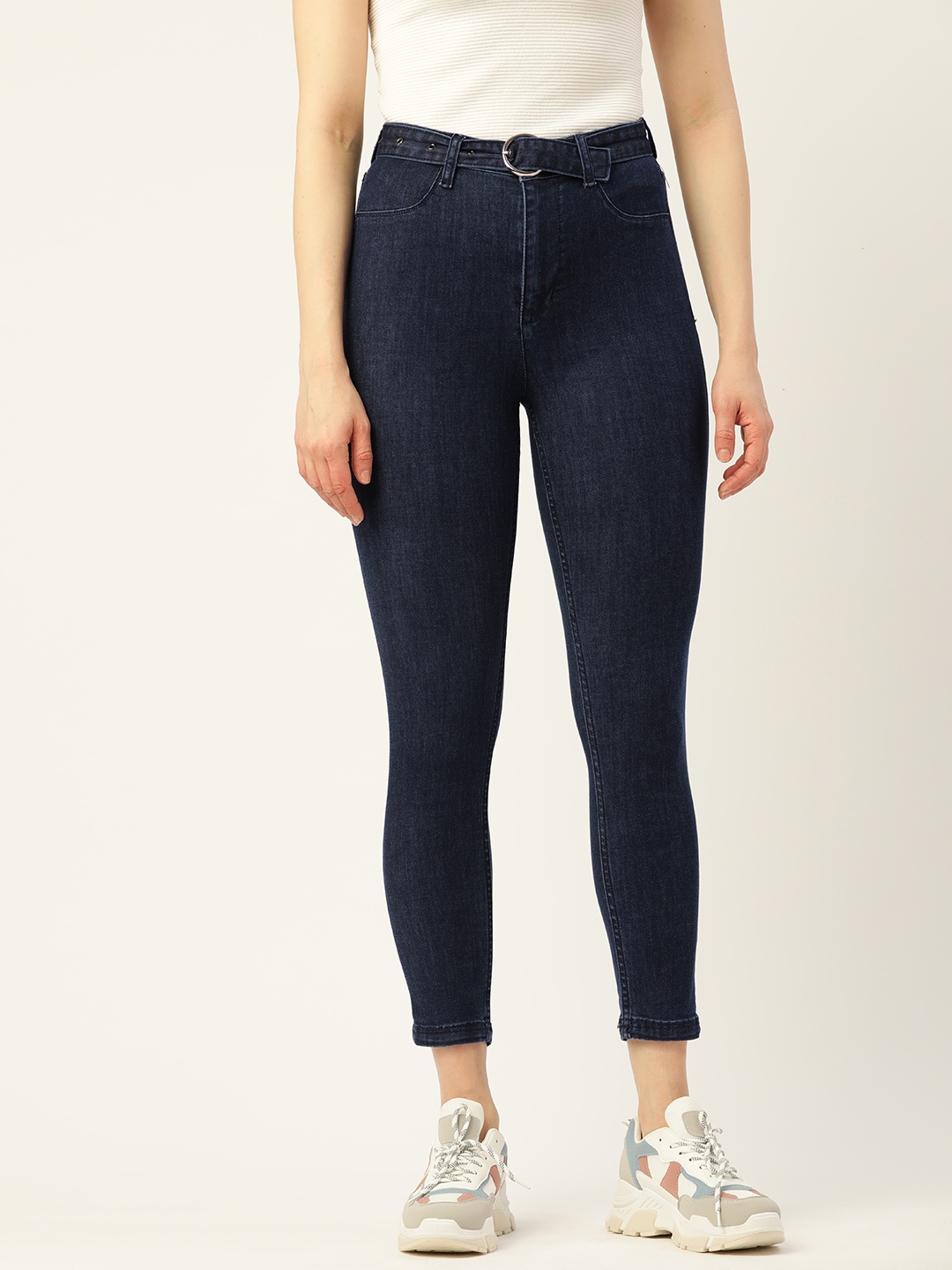 

DressBerry Women Navy Blue Solid Denim Jeggings