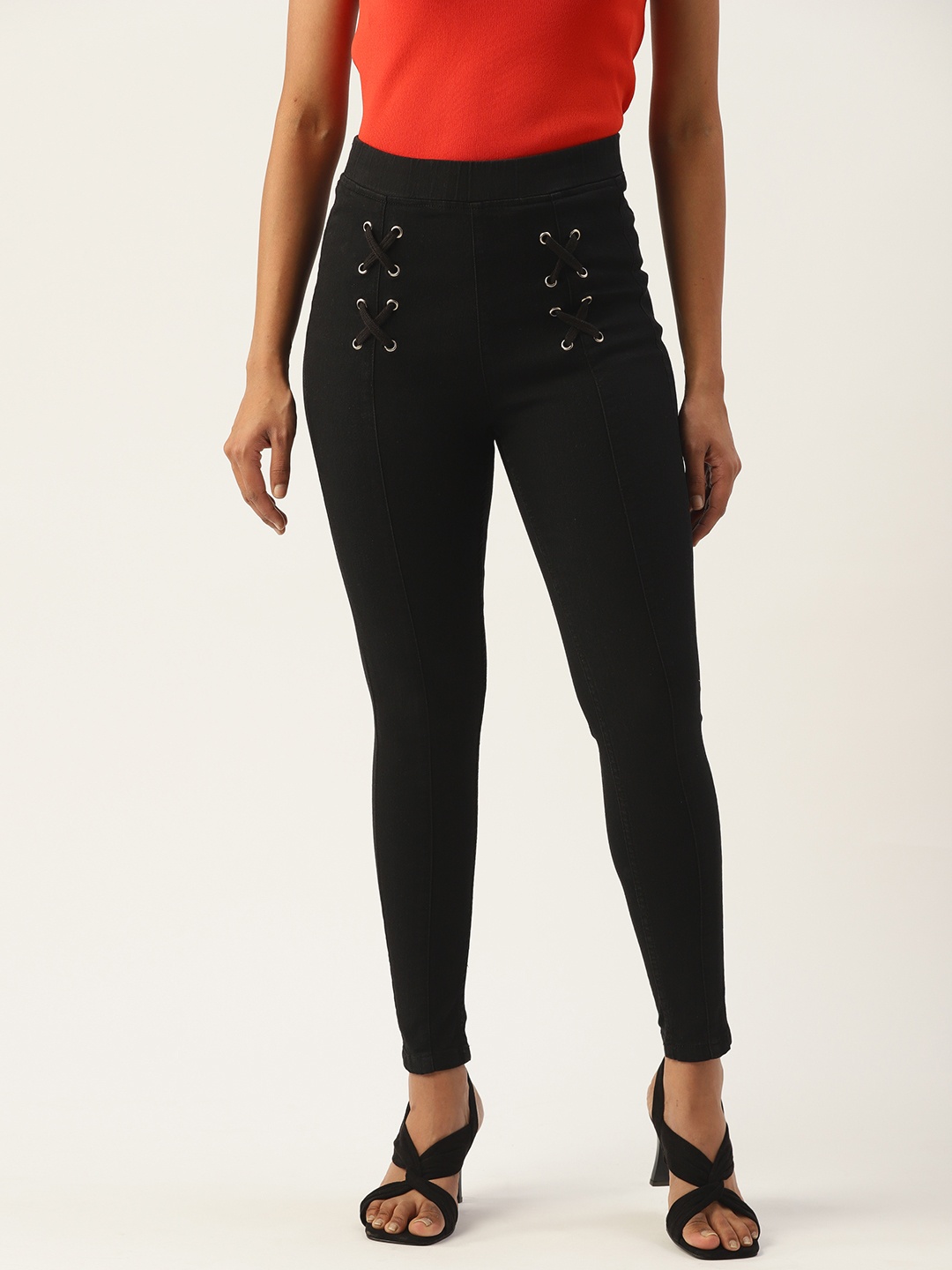 

DressBerry Women Black Super Skinny High Rise Jeggings
