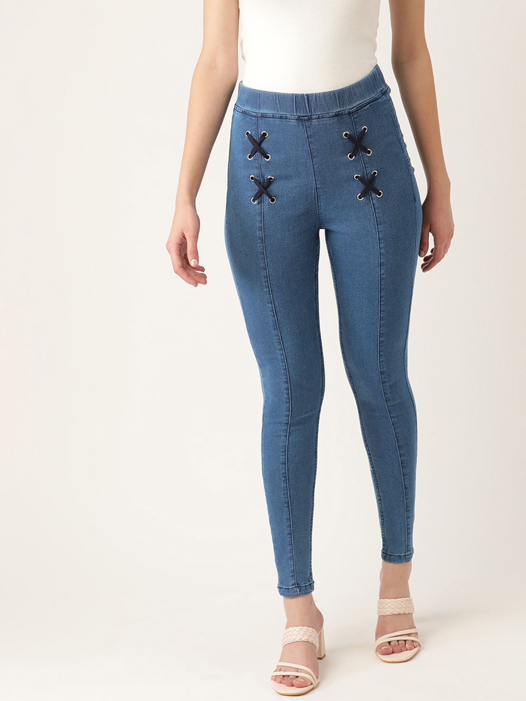 

DressBerry Women Blue Super Skinny High Rise Jeggings