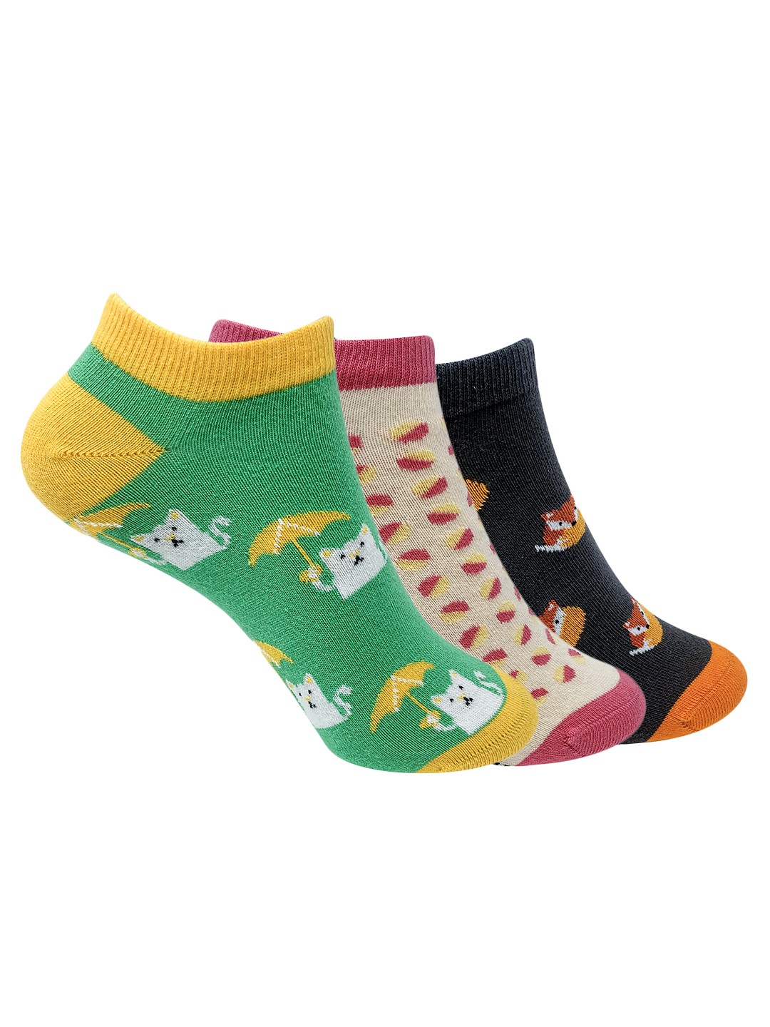 

Mint & Oak Women Pack Of 3 Assorted Ankle-Length Socks