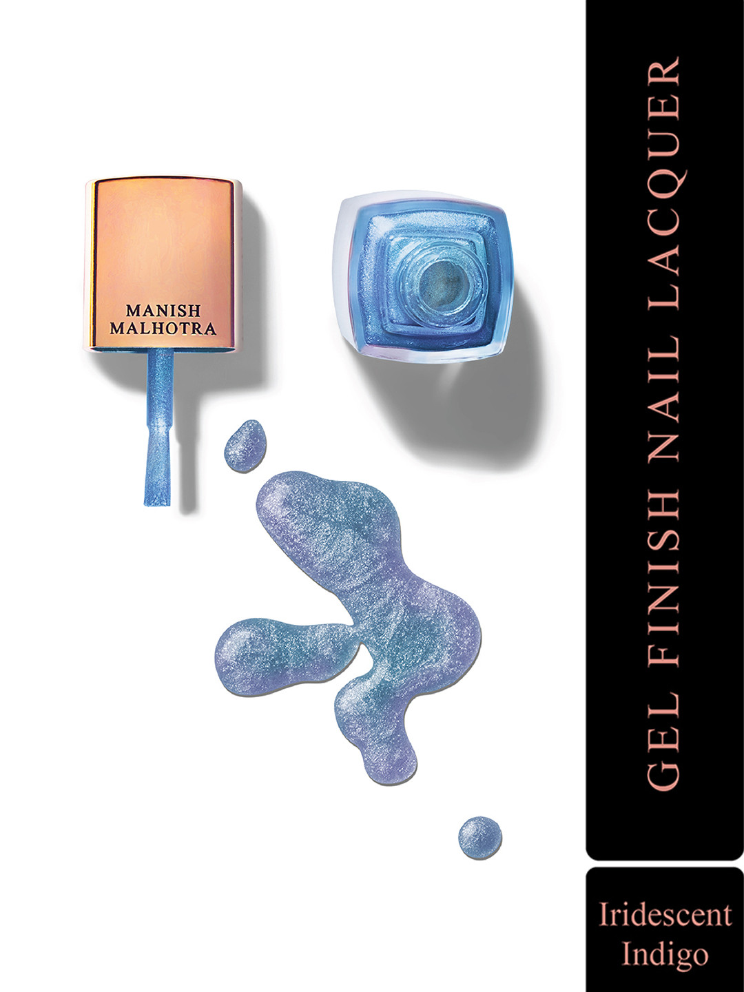 

MyGlamm Manish Malhotra Beauty Gel Finish Nail Lacquer-Metallic-Iridescent Indigo-12ml, Blue