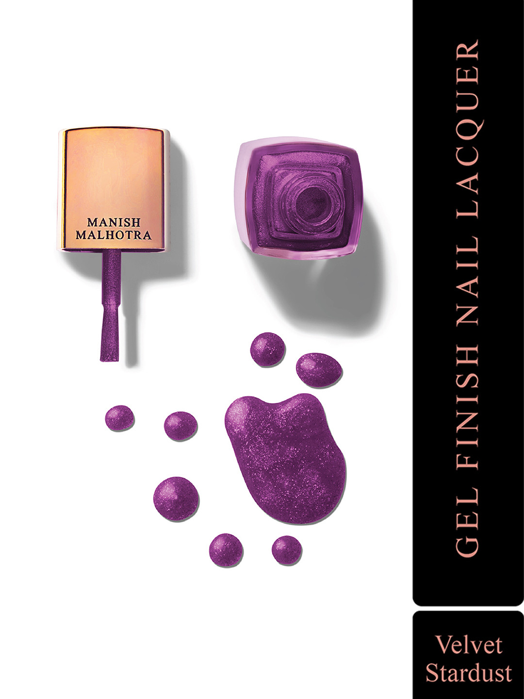 

MyGlamm Manish Malhotra Beauty Gel Finish Nail Lacquer-Metallic-Velvet Stardust-12ml, Purple