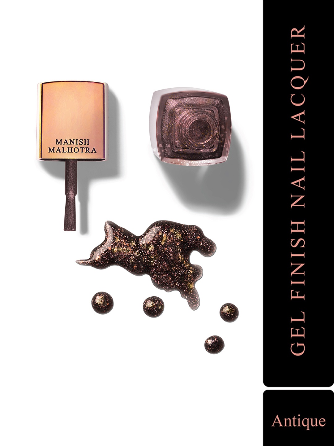 

Manish Malhotra Beauty By MyGlamm Gel Finish Nail Lacquer Metallic - Antique, Bronze