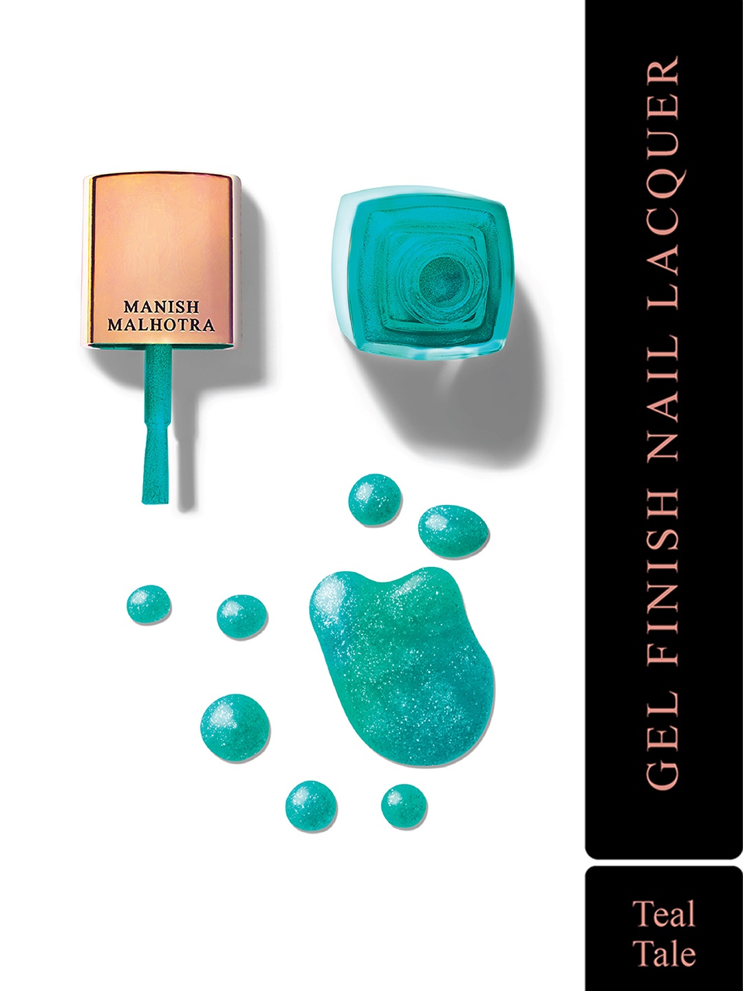 

MyGlamm Manish Malhotra Beauty Gel Finish Nail Lacquer-Metallic-Teal Tale-12ml, Blue