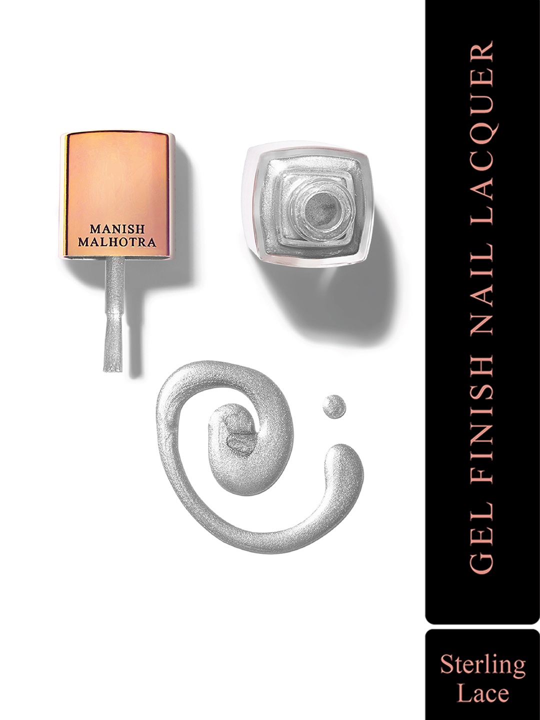 

MyGlamm Manish Malhotra Beauty Gel Finish Nail Lacquer-Metallic-Sterling Lace-12ml, Silver