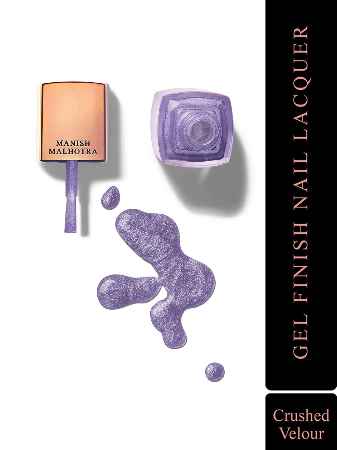 

Manish Malhotra Beauty By MyGlamm Gel Finish Nail Lacquer-Metallic-Crushed Velour-12ml, Purple