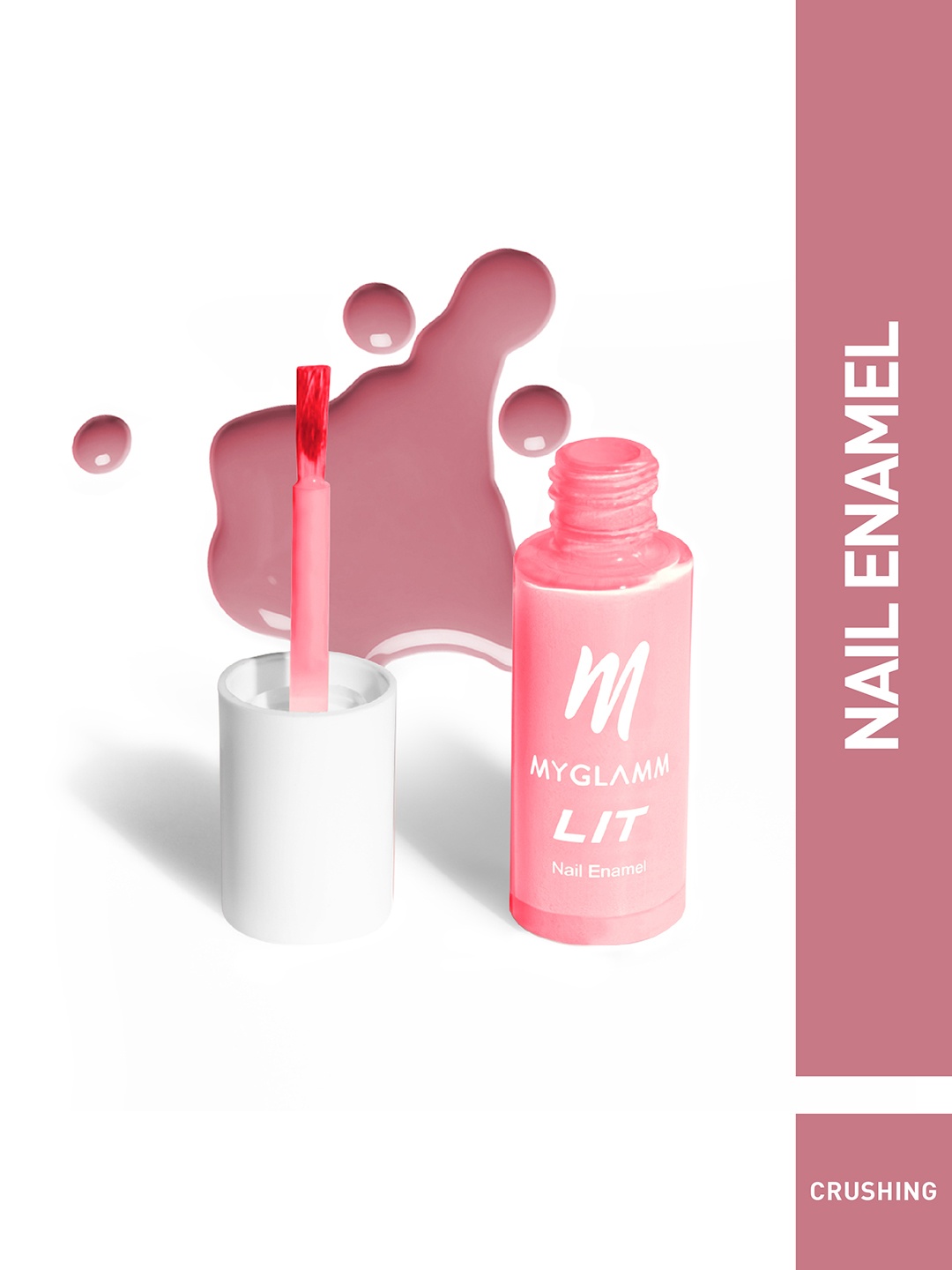 

MyGlamm LIT Nail Enamel - Crushing, Pink