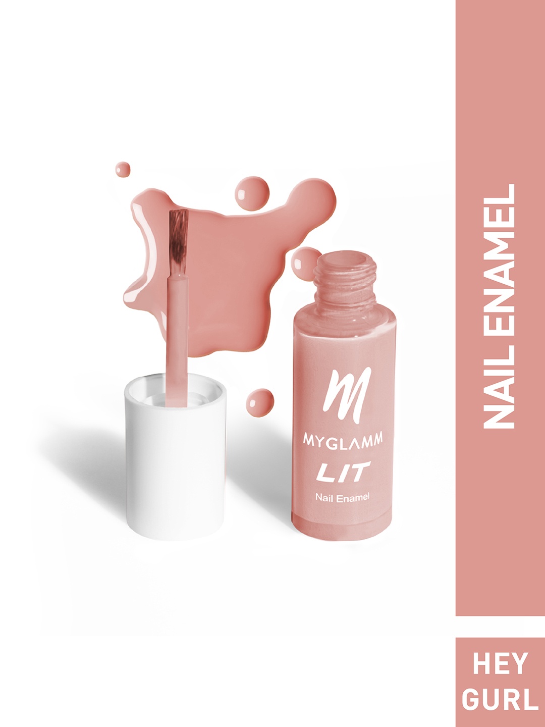 

MyGlamm LIT Nail Enamel-Hey Gurl-7ml, Pink