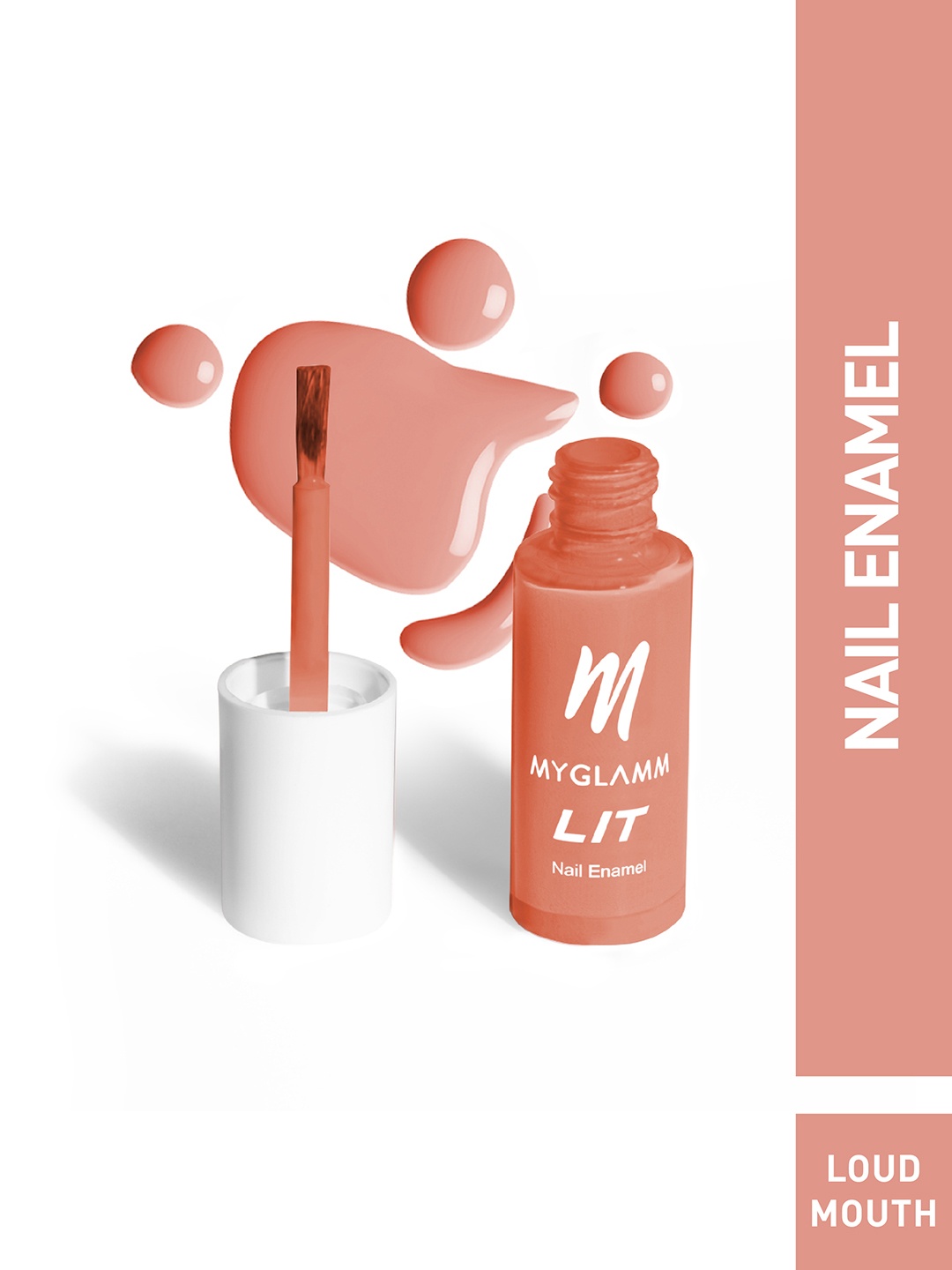 

MyGlamm LIT Nail Enamel-Loud Mouth-7ml, Peach