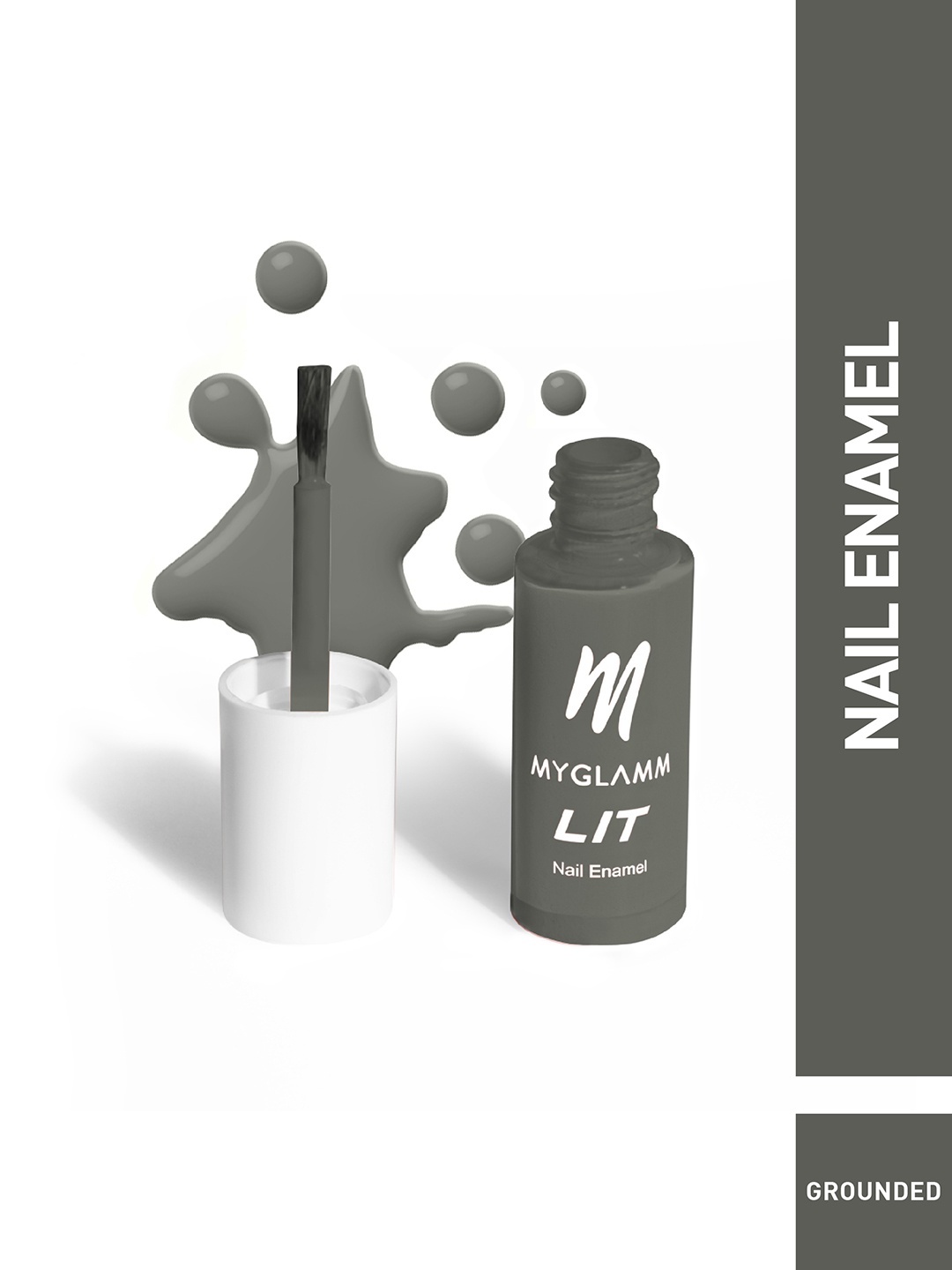 

MyGlamm LIT Nail Enamel-Grounded-7ml, Grey