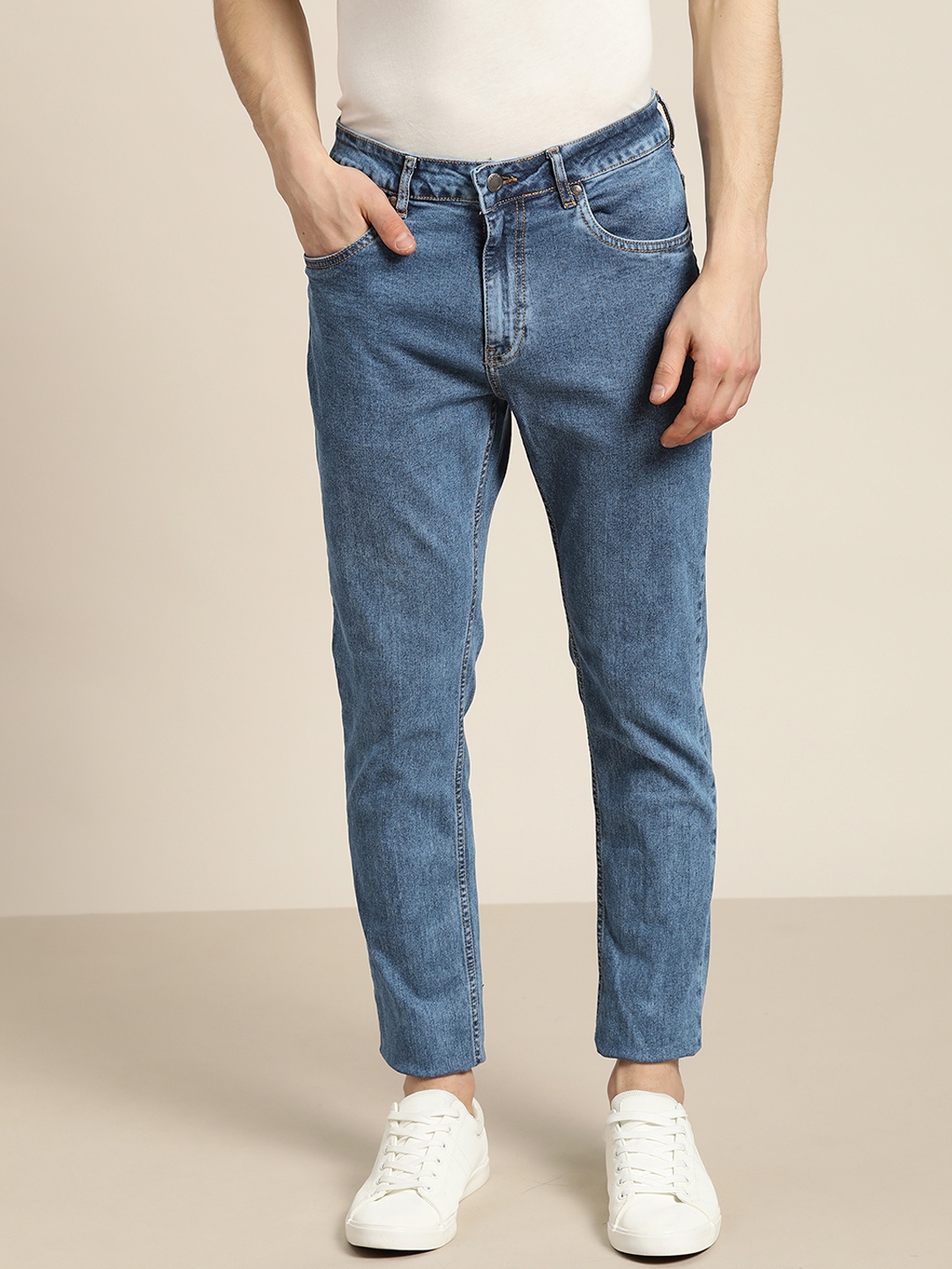 

ether Men Blue Regular Fit Light Fade Stretchable Jeans