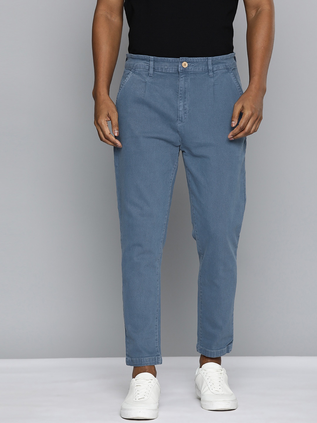 

ether Men Carrot Fit Stretchable Jeans, Blue