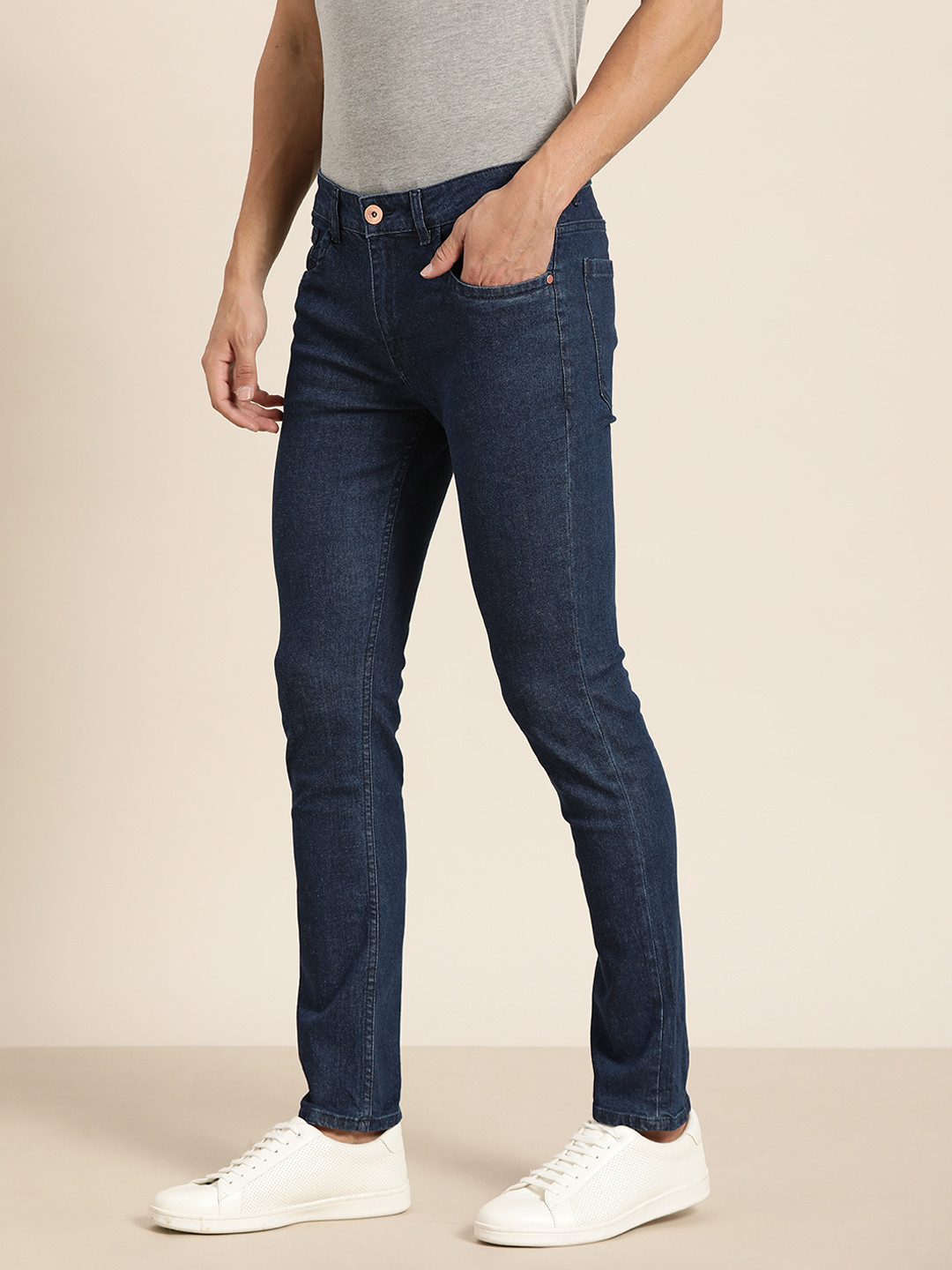 

ether Men Navy Blue Skinny Fit Stretchable Jeans