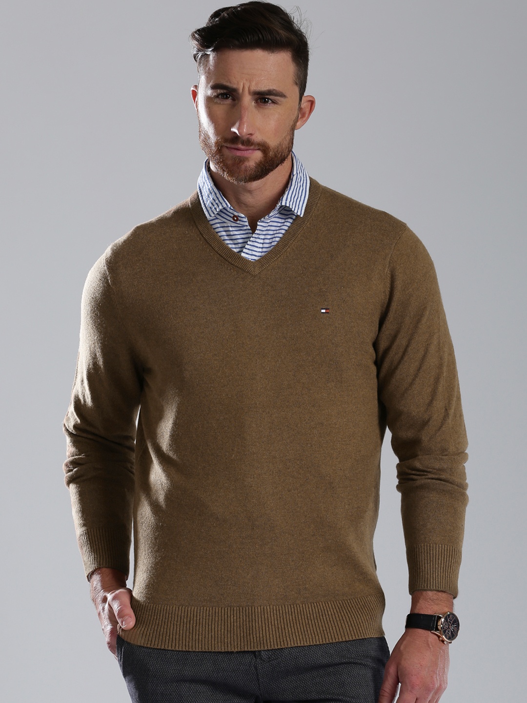 

Tommy Hilfiger Men Brown Solid Sweater