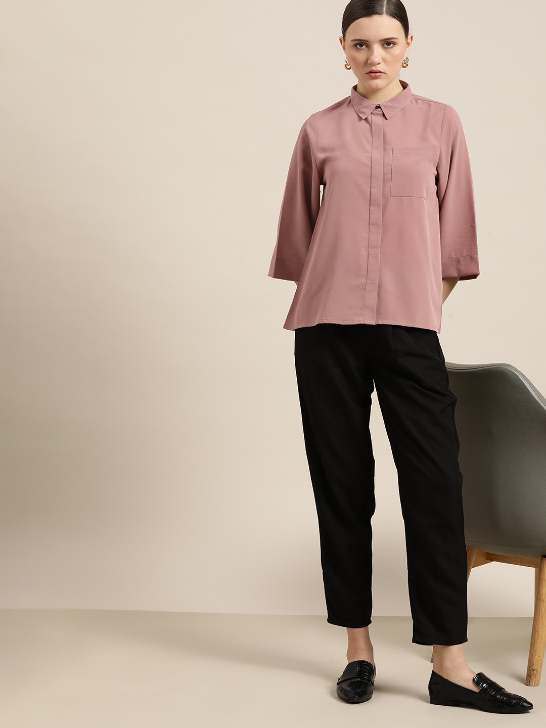 

her by invictus Women Mauve Opaque Casual Shirt