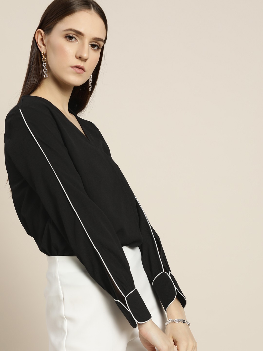 

her by invictus Black Shirt Style Top