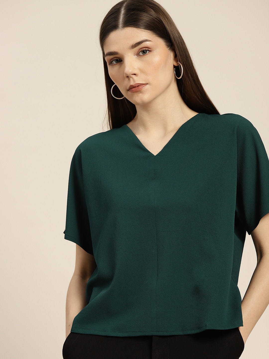 

her by invictus Women Green Extended Sleeves Top