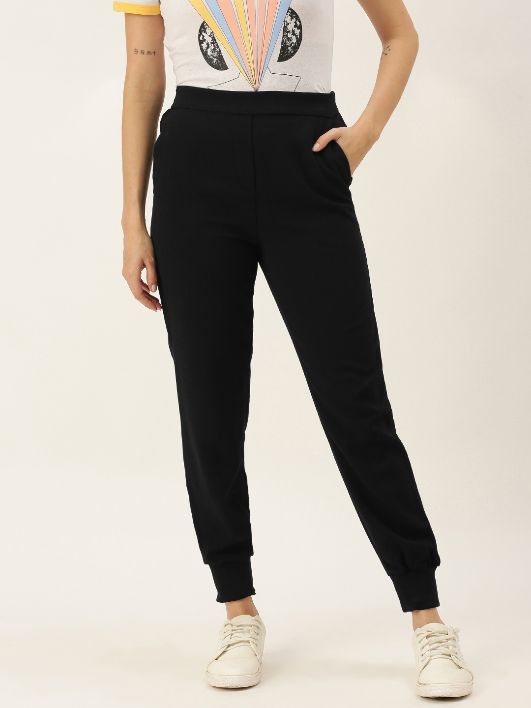 

Koton Women Black Solid Jogger Trousers