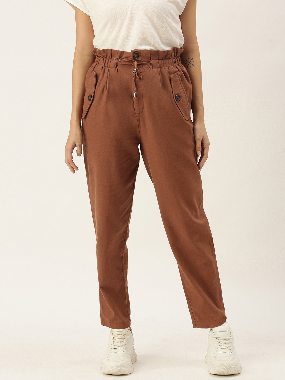 

Koton Women Brown Solid Trousers
