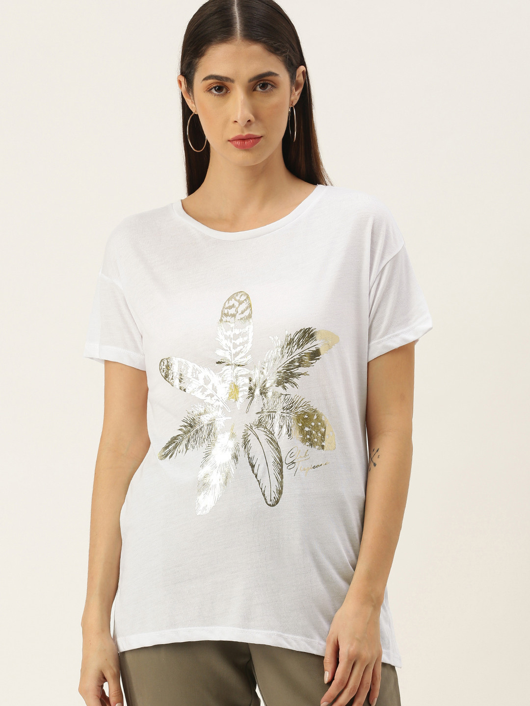

Koton Women White Printed T-shirt