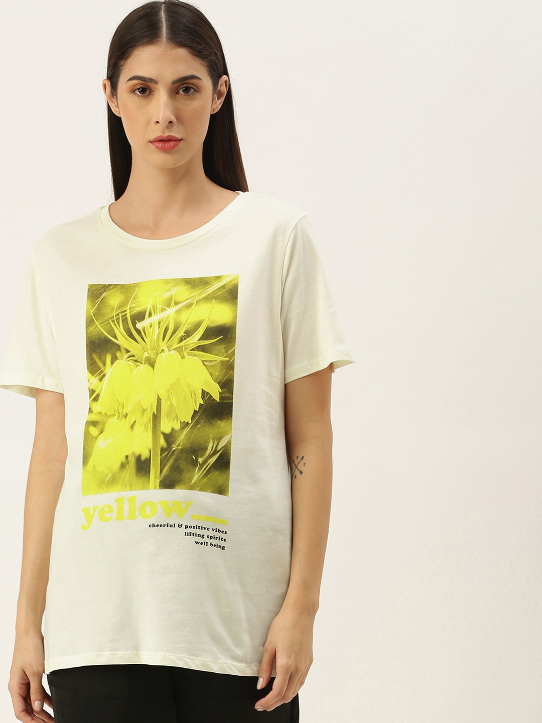 

Koton Women Beige Printed T-shirt