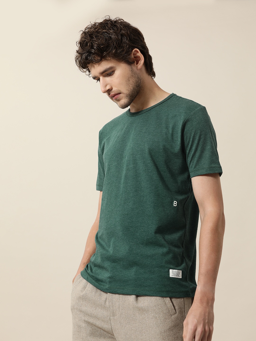 

Mr Bowerbird Men Green Tailored Fit T-shirt