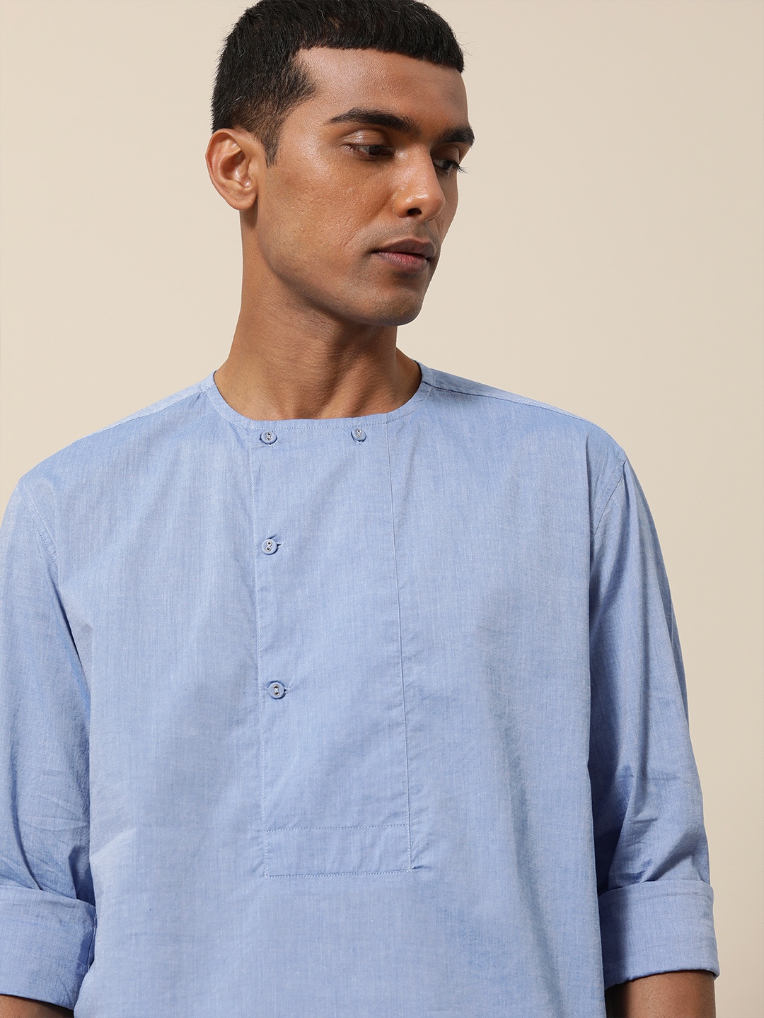 

Mr Bowerbird Men Blue Solid Liberal Fit Casual Shirt