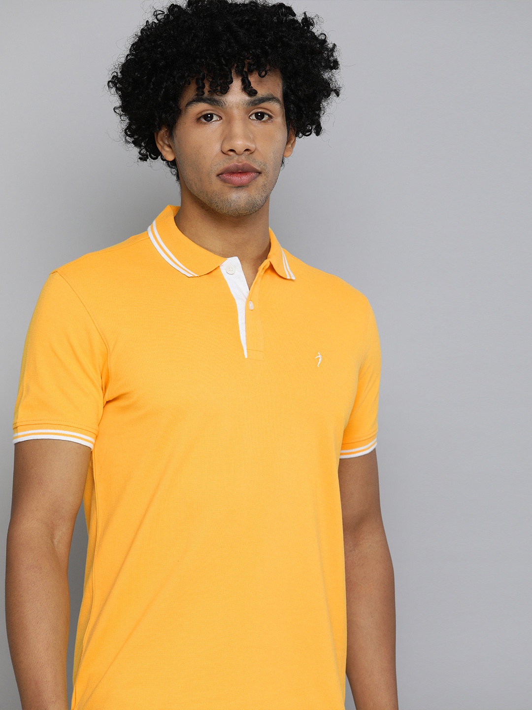 

Indian Terrain Men Yellow Polo Collar T-shirt